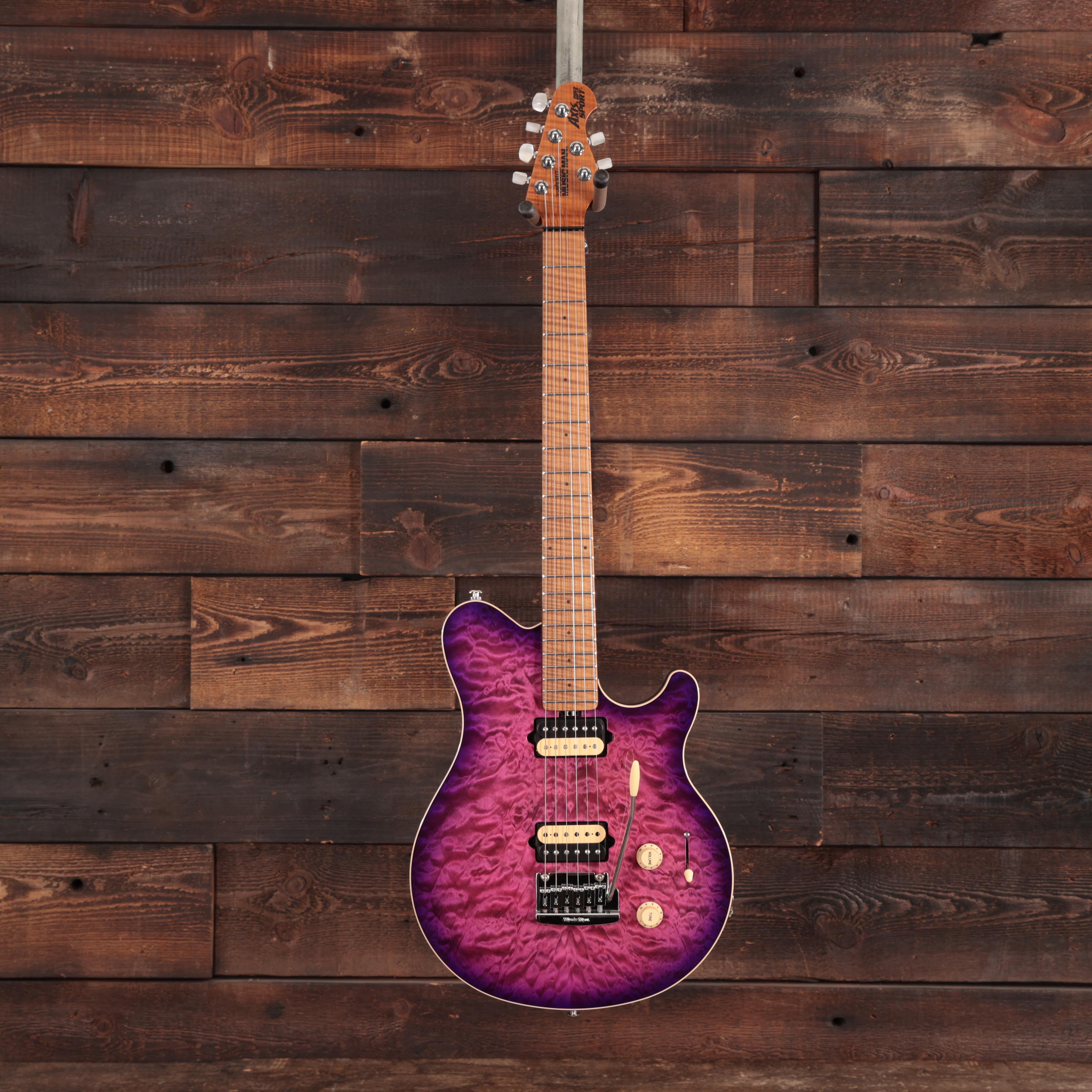 Music Man Axis Electric Guitar in Olallieberry Quilt Top with